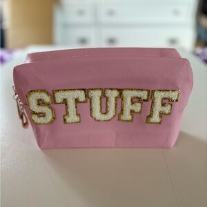 Pink Stuff Pouch with Gold Accents